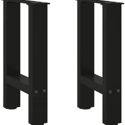 vidaXL Soffbord>Soffbordsben svarta 2 st 38x(42-43) cm stål