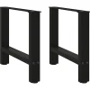 vidaXL Soffbord>Soffbordsben svarta 2 st 60x(42-43) cm stål