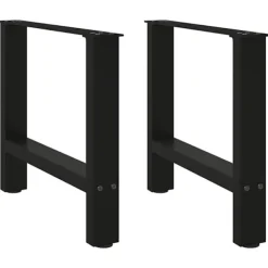 vidaXL Soffbord>Soffbordsben svarta 2 st 60x(42-43) cm stål