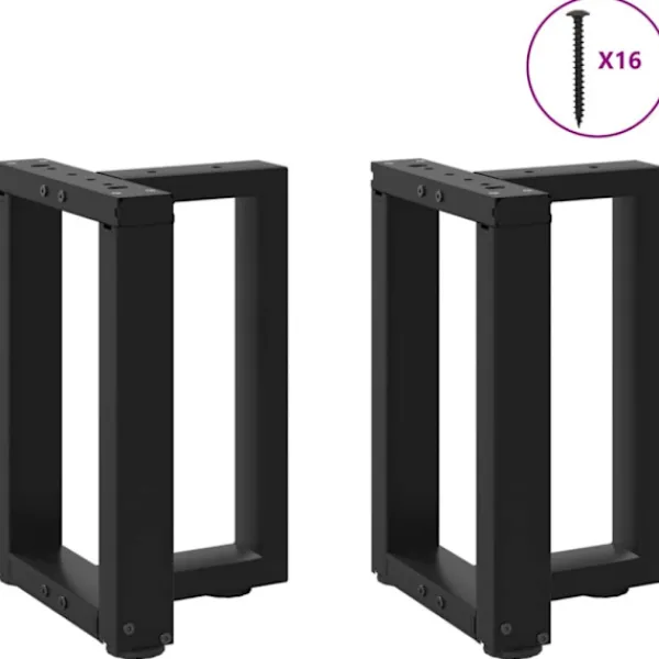 vidaXL Soffbord>Soffbordsben T-formade 2 st svarta 28x25x(42-43) cm stål