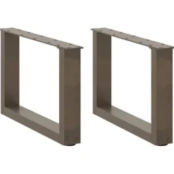 vidaXL Soffbord>Soffbordsben U-formade 2 st naturstål 50x(30-31) cm stål