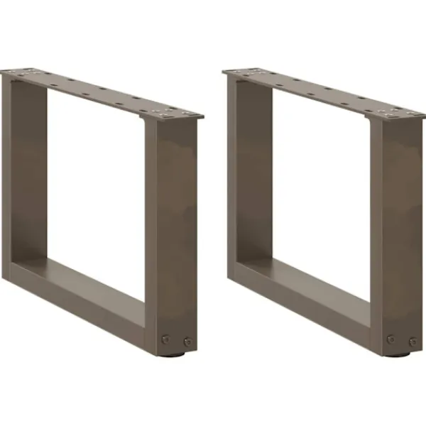 vidaXL Soffbord>Soffbordsben U-formade 2 st naturstål 50x(30-31) cm stål