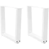 vidaXL Soffbord>Soffbordsben V-formade 2 st vita 50x(42-43,3) cm stål