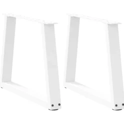 vidaXL Soffbord>Soffbordsben V-formade 2 st vita 50x(42-43,3) cm stål