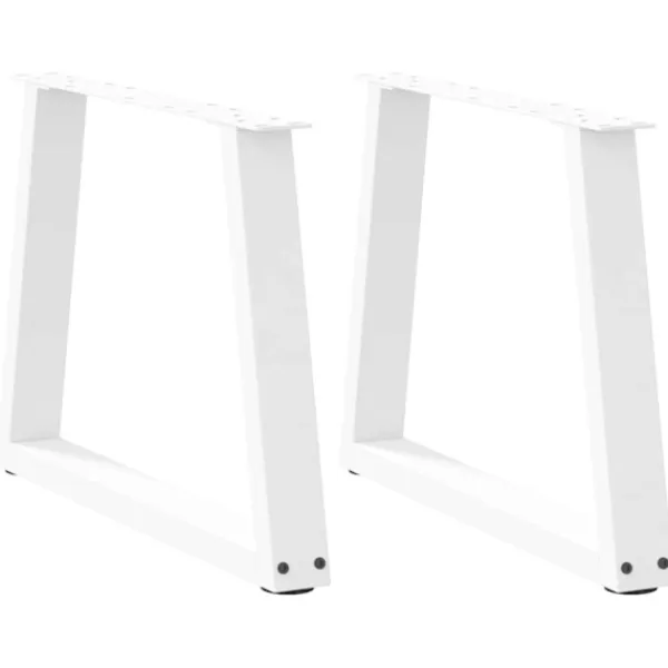 vidaXL Soffbord>Soffbordsben V-formade 2 st vita 50x(42-43,3) cm stål