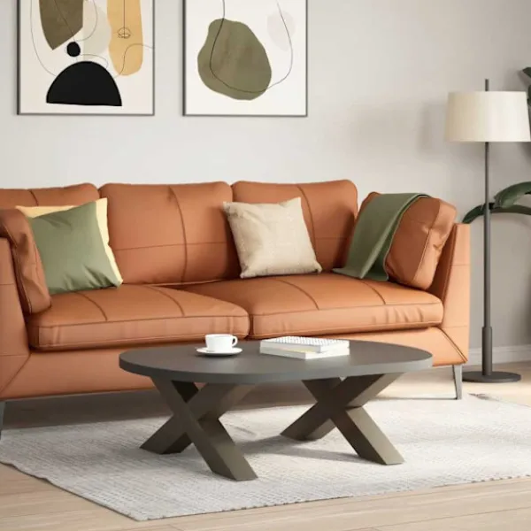 vidaXL Soffbord>Soffbordsben X-formade 2 st naturstål 70x(30-31) cm stål