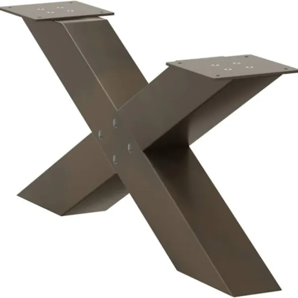 vidaXL Soffbord>Soffbordsben X-formade 2 st naturstål 70x(30-31) cm stål