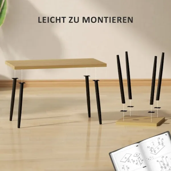 Northio Soffbord>Soffbordsset med 2 sidobord med stålstomme, vardagsrumsbord, soffbord för vardagsrum, sovrum, naturlig