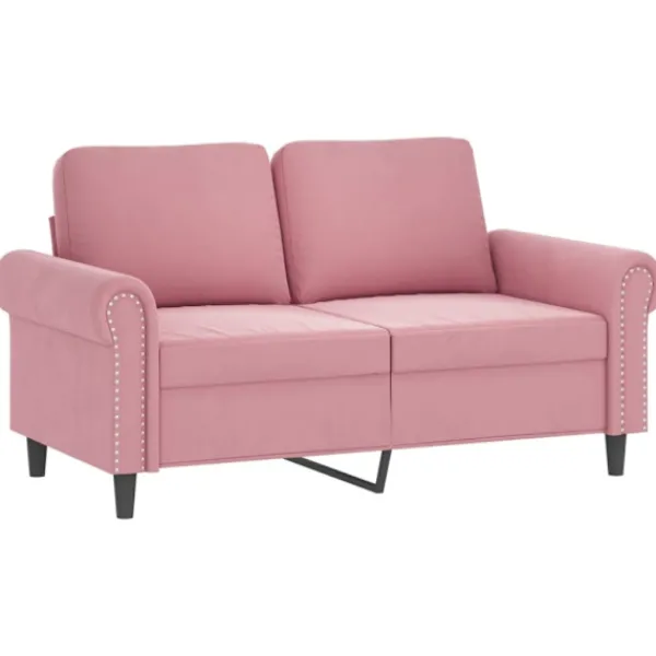 vidaXL Soffor>Soffgrupp med dynor 3 delar rosa sammet