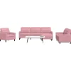 vidaXL Soffor>Soffgrupp med dynor 4 delar rosa sammet