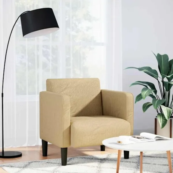 vidaXL Fåtöljer>Soffstol med armstöd grågrön 54 cm manchestertyg