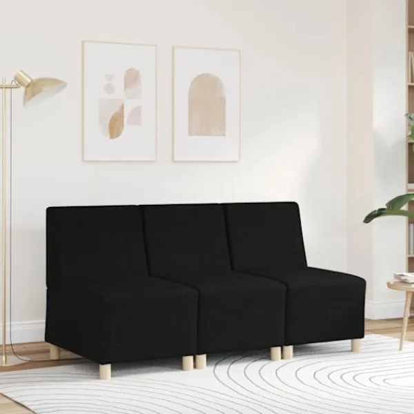 vidaXL Fåtöljer>Soffstol utan armstöd svart 55 cm tyg