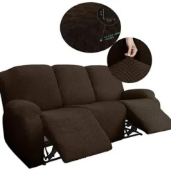 Generic Fåtöljer>Sofföverdrag för Relax-soffa, 3-sits Relax Fåtöljöverdrag för katter och hundar Barnsoffskydd - mörkbrun
