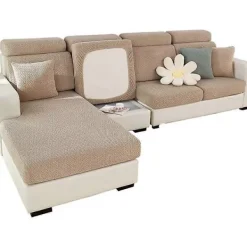 Soffor>Sofföverdrag för sittdynor, stretchigt sofföverdrag, 1-sits, L-formad schäslongmöbelskydd
