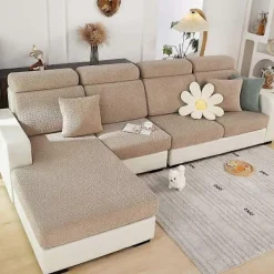 Soffor>Sofföverdrag för sittdynor, stretchigt sofföverdrag, 1-sits, L-formad schäslongmöbelskydd