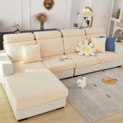 Soffor>Sofföverdrag för sittdynor, stretchigt sofföverdrag, 1-sits, L-formad schäslongmöbelskydd