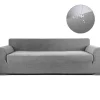HAPPYSHOP Soffor>Sofföverdrag, hög stretch, modernt soffskydd (3-sits, ljusgrå)