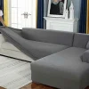 FMYSJ Soffor>Sofföverdrag, hörnsofföverdrag med stretch, stretchsofföverdrag för 1/2/3/4 sits (L-formad hörnsoffa kräver två) (3 sits: 190-230 cm, grå) (FMY)