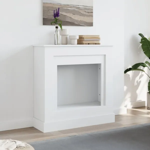 vidaXL Småbord>Spiselkrans vit 90x30x90 cm konstruerat trä