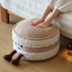 Sittpuffar>Söt bröd pall vardagsrum tatami futon avtagbar fotpall sko pall föräldra-barn homestay dekorativ pall{EE} About 45cm in diameter