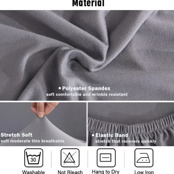 Stolar>6st Stretch Stolsöverdrag - Tvättbara Stretch Matstolsöverdrag svart