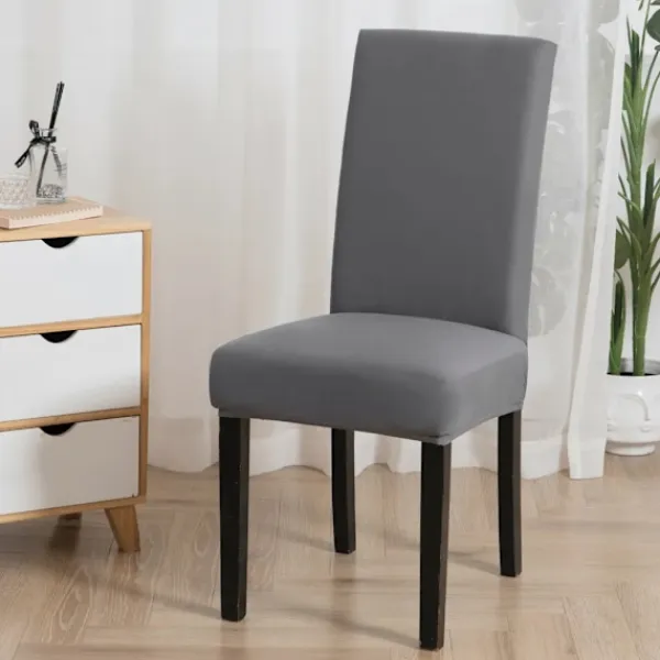 Stolar>6st Stretch Stolsöverdrag - Tvättbara Stretch Matstolsöverdrag svart