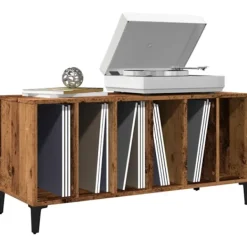 vidaXL Sideboards>Stereobänk åldrat trä 100x38x48 cm konstruerat trä