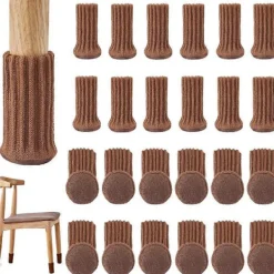 Stolar>Stolbensskydd, Stickade Stolsockor, Hög Elastisk Stickad Möbelsockor, Stolsockor Repskyddande