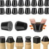 Stolar>Stolsbenskydd 16-pack Små stolsglidande svarta silikongolvskydd med filtplattor för trä- och kakelgolv Tysta (14-20 mm)