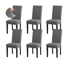 Stolar>Stolsöverdrag - Alla Säsonger - Stretch Stolsöverdrag - 6-pack - Grå