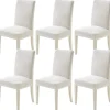 Stolar>Stolsöverdrag Modernt Matsalsstolsöverdrag Inomhus Stretch Vit Stolsöverdrag 6-pack Sittskydd C