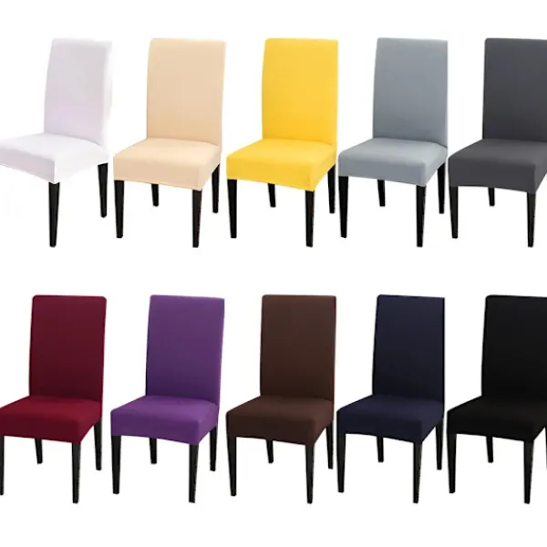 Stolar>Stolsöverdrag 4-pack, matstolsöverdrag, Universal Stretch stolsöverdrag, bröllopsstolsöverdrag mörkgrå