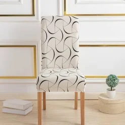 Stolar>Stolsöverdrag, 4-pack, Stretchbara, Avtagbara, Tvättsbara, Korta, Skydd för Matstolsdynor, för Hotell, Matrum, Ceremonier