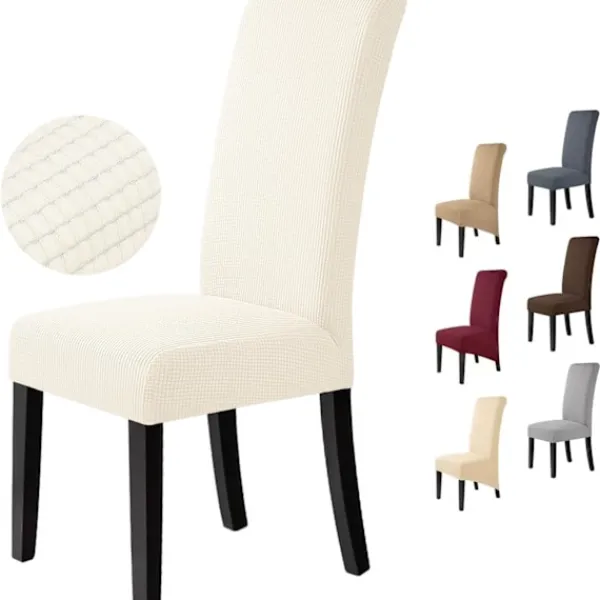Stolar>Stolsöverdrag Set om 6 Stretch Stolsöverdrag Stolsöverdrag för Matstolar Lätt att Sköta och Hållbara Jacquard Stolsöverdrag