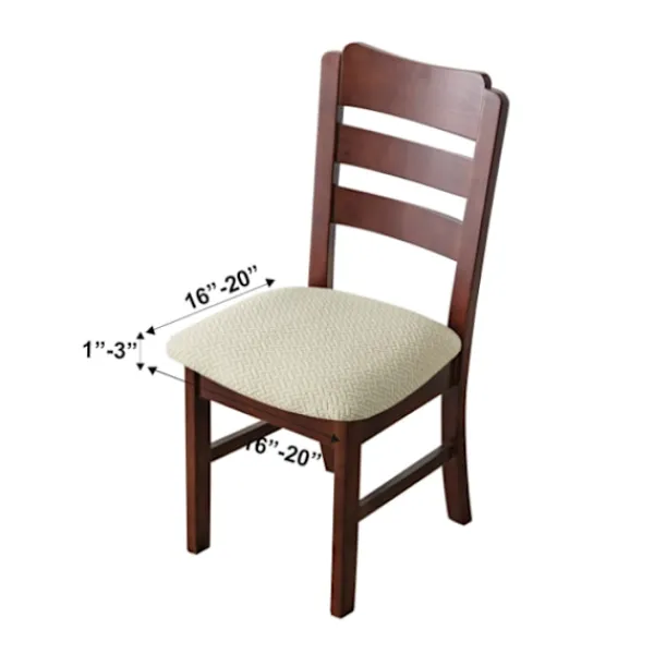 Stolar>Stolsöverdrag Stolsdynaöverdrag Vattentätt Stolsitsöverdrag Avtagbart Tvätbart Jacquard Elastiskt Stolsitsöverdrag för Matrum (Vit, 2)