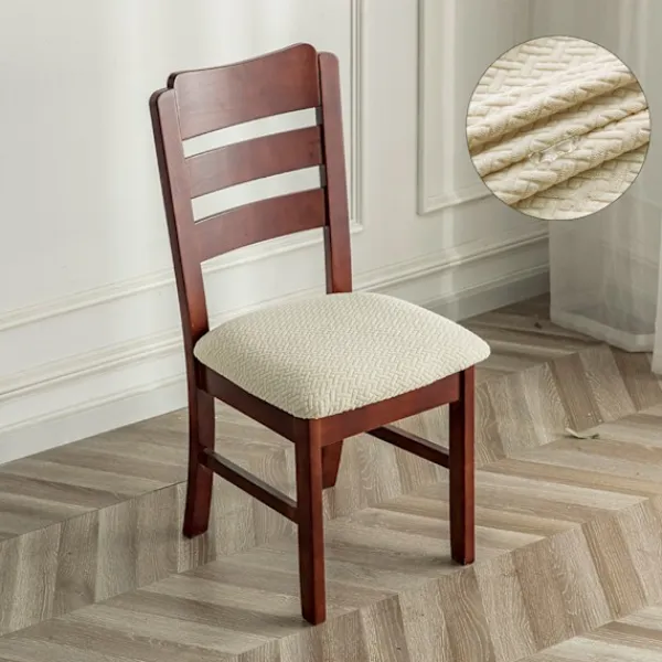 Stolar>Stolsöverdrag Stolsdynaöverdrag Vattentätt Stolsitsöverdrag Avtagbart Tvätbart Jacquard Elastiskt Stolsitsöverdrag för Matrum (Vit, 2)