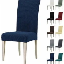 Stolar>Stolsöverdrag, Stretch Matstolsöverdrag, Universal Stolsöverdrag, Tvättsbara Stolsöverdrag, Blå (4 stycken)