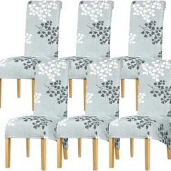 Stolar>Stolöverdrag XL Storlek Hög Rygg Stolskydd Stretch Tryck Stolskydd 6-pack