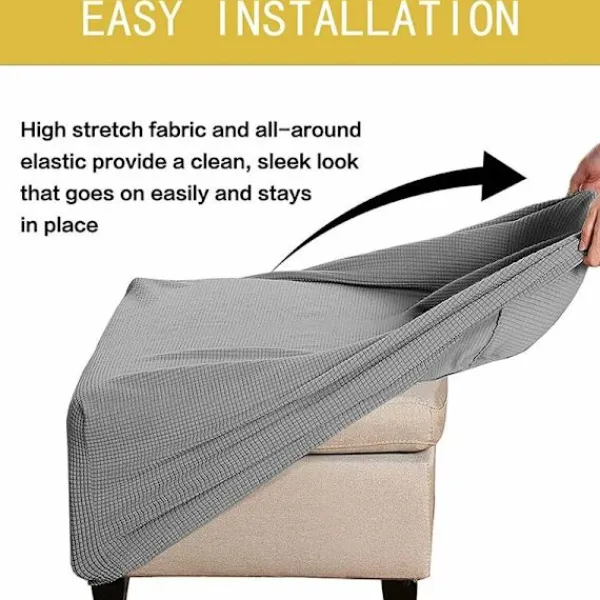 Sittpuffar>Stretch Slipcovers, Square Spandex Fabric Slipcovers för förvaring