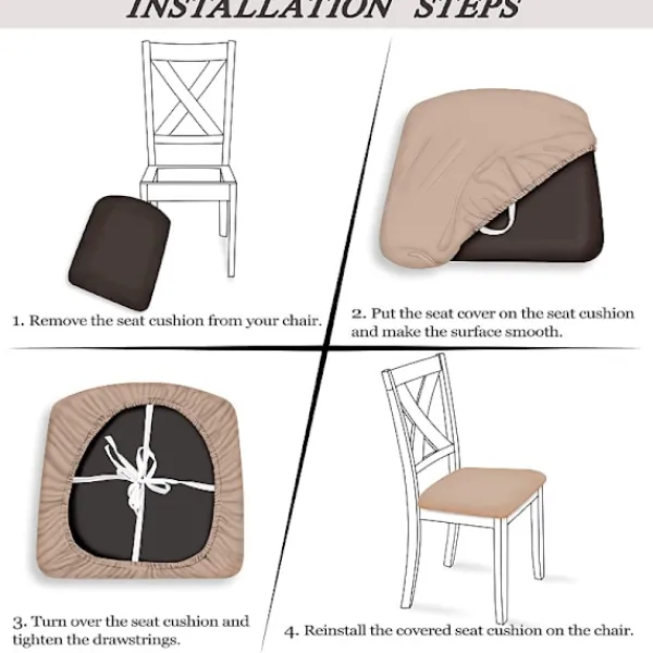 Stolar>Stretchbar stolöverdrag kontor hem kvadratisk stolsdyna (svart