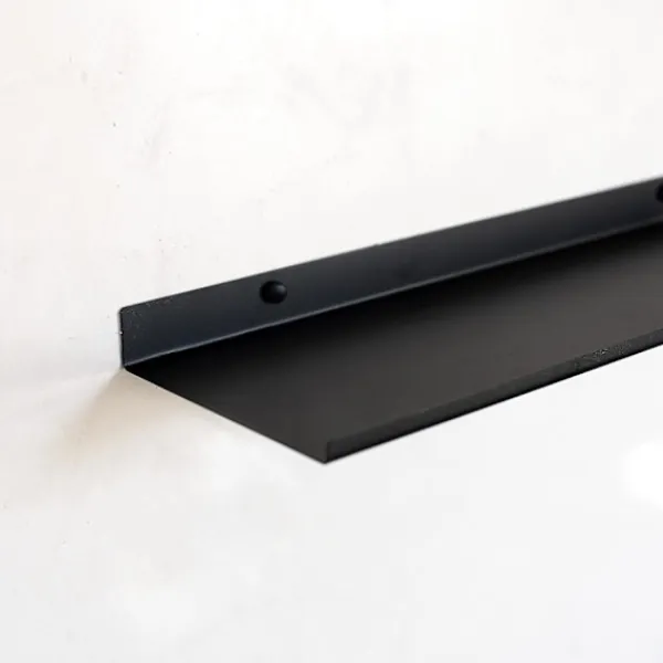 Hyllor>Svart metall vägghylla | Set med 2 flytande hyllor 40 cm