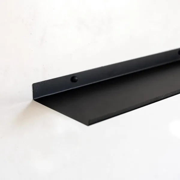 Hyllor>Svart metall vägghylla | Set med 2 flytande hyllor 50 cm