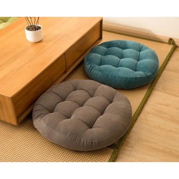 Sittpuffar>Tjock plysch rund tatami kudde (45*45cm)
