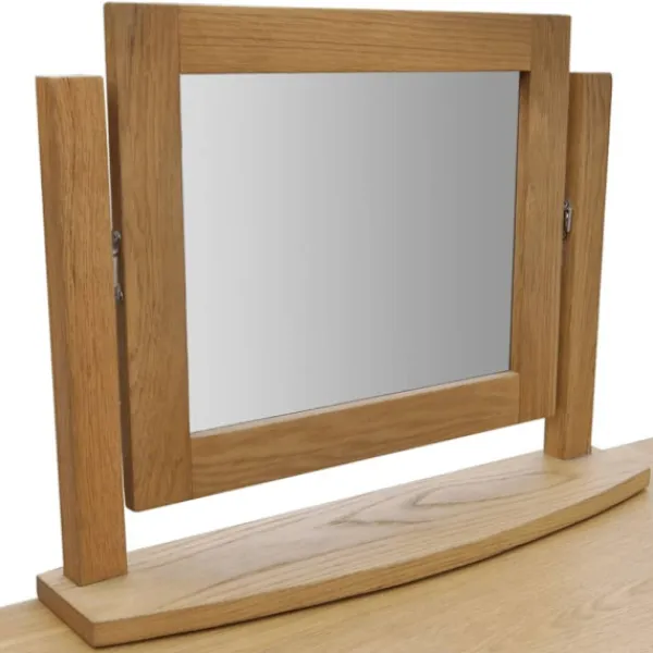 vidaXL Sminkbord>Toalettbord med pall massiv ek