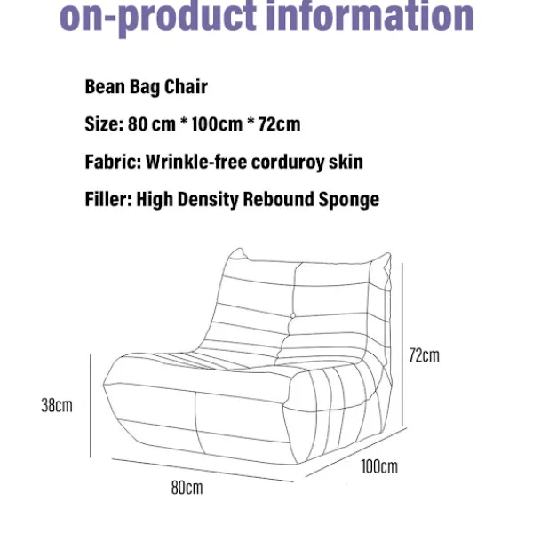 Fåtöljer>Togo ensitsig soffa - - Ingen montering, Dubbelskikts skum, Ergonomisk design, Soft-Touch klädsel