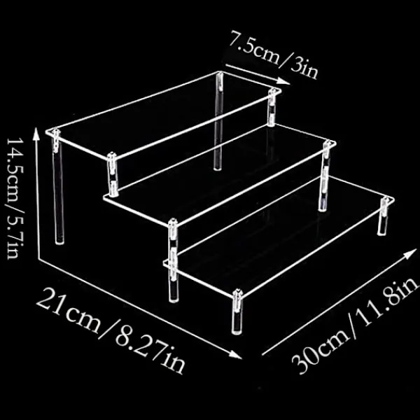 Hyllor>Transparent akrylhylla 3-stegs transparent trappa hylla