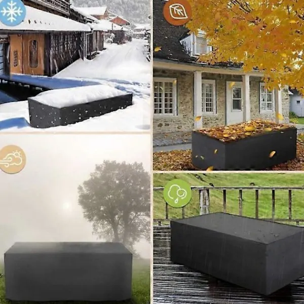 Sittpuffar>Trädgårdsmöbelskydd, Rektangulärt, Vattentätt Anti-UV Trädgårdsmöbelskydd, 420D Oxford Presenning, 120x60x90cm 420D