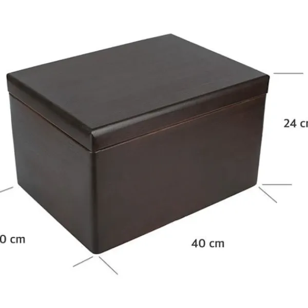 CREATIVE DECO Kistor & Koffertar>Träförvaringslåda för att dekorera - - XXL - 40 x 30 x 24 cm - Naturlig - Oslipad