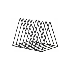 Hyllor>Triangelformade filhållare och tidningsställ, 10 gallermetalltidningshållare, tidskriftsförvaringsställ för kontor och heminredning, svart