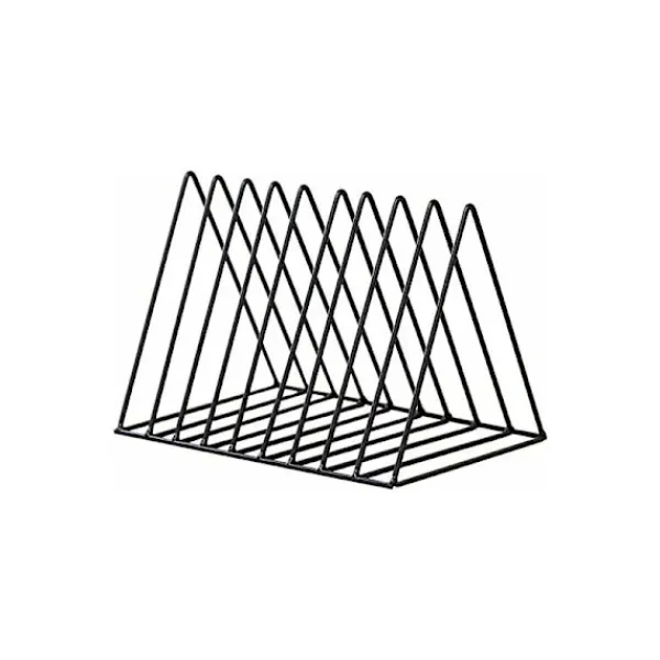 Hyllor>Triangelformade filhållare och tidningsställ, 10 gallermetalltidningshållare, tidskriftsförvaringsställ för kontor och heminredning, svart